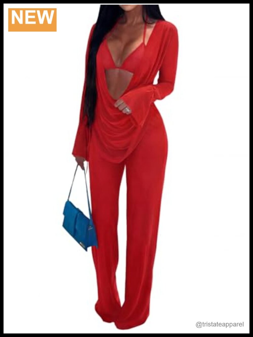 Women's Mesh 2 Piece Outfit Cowl Neck Top Pants Set Cover Up Party